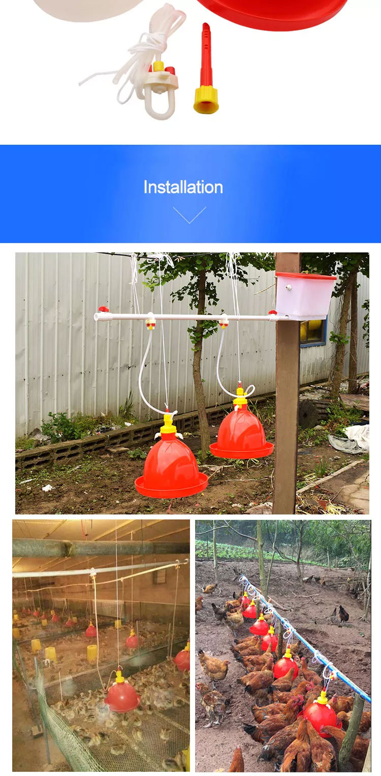 Plasson Automatic Chicken Water Drinking Fountains Hanging Bell Drinker Equipment in Poultry Farm PH-44