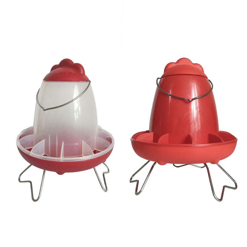 Chicken Feeders Poultry Plastic Feeder Barrel with Legs Stand Coop Plastic Automatic Farming Equipment
