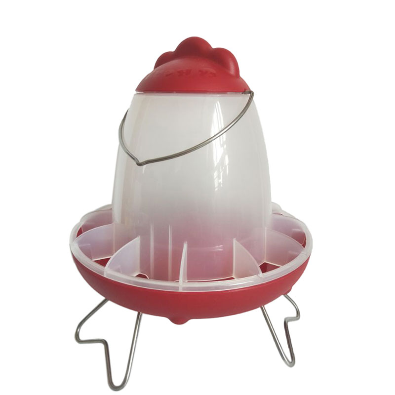 Chicken Feeders Poultry Plastic Feeder Barrel with Legs Stand Coop Plastic Automatic Farming Equipment